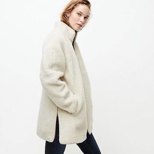 NWT J. Crew Scottish Lamb Zip-up Plush Fleece Coat